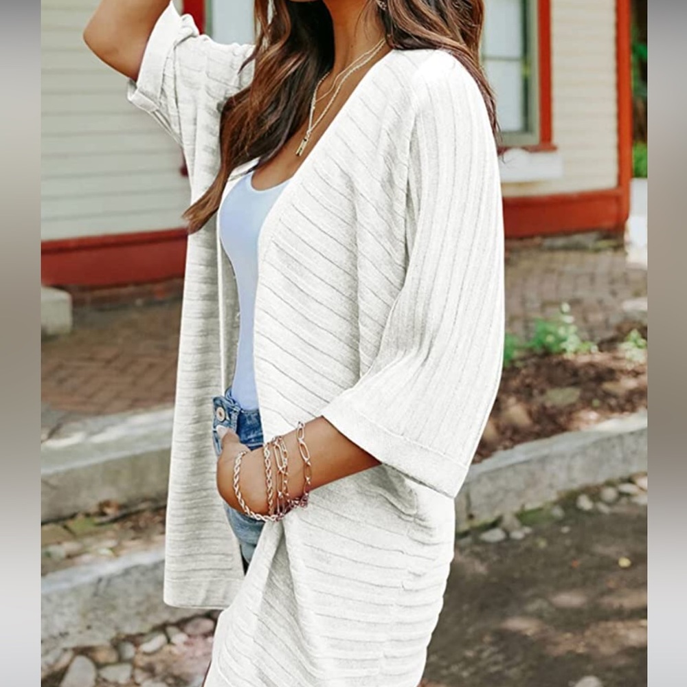 NWOT 3/4 Sleeve Open Front Lightweight Cardigan